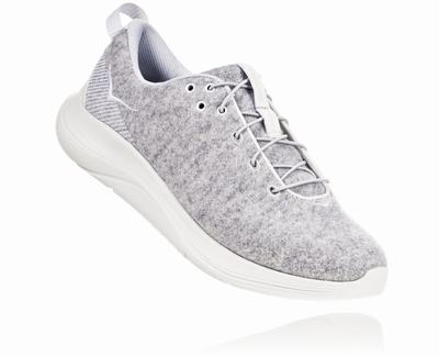 Hoka One One Hupana Flow Wool - Tenis Caminhada Mulher - Luz Cinzentas, SD13280